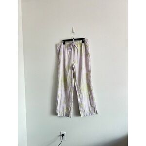 Victoria's Secret Lavender & Green Floral Pajama Pants XL Cottagecore Pastel